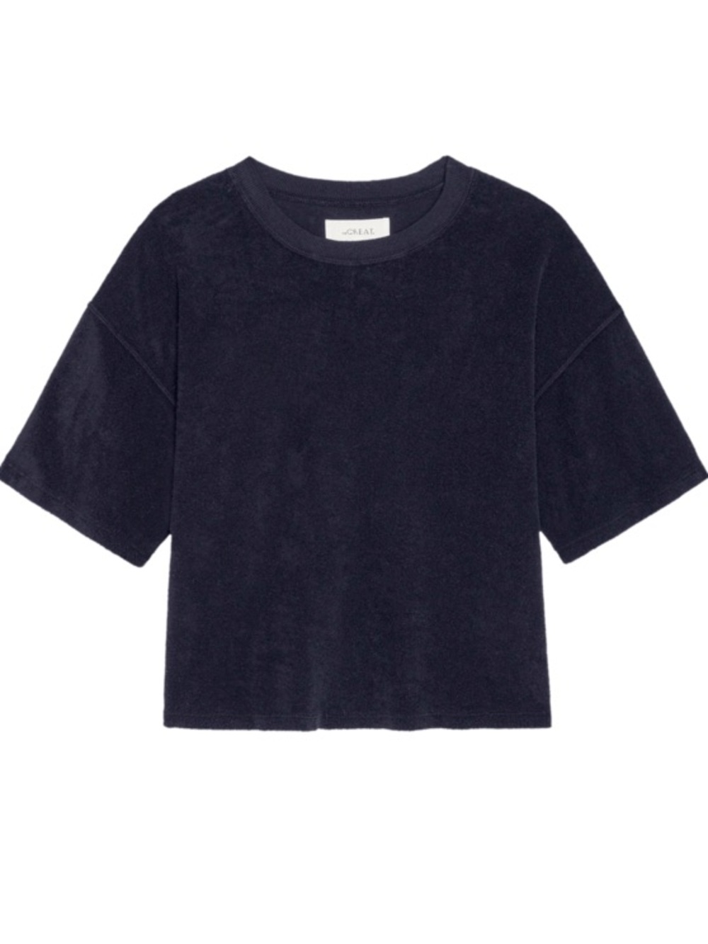 The Great Micro Terry Track Crew tee in Navy